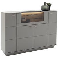 HIGHBOARD  in 160/113/38 cm  - Eichefarben/Grau, Design, Glas/Holzwerkstoff (160/113/38cm) - MID.YOU