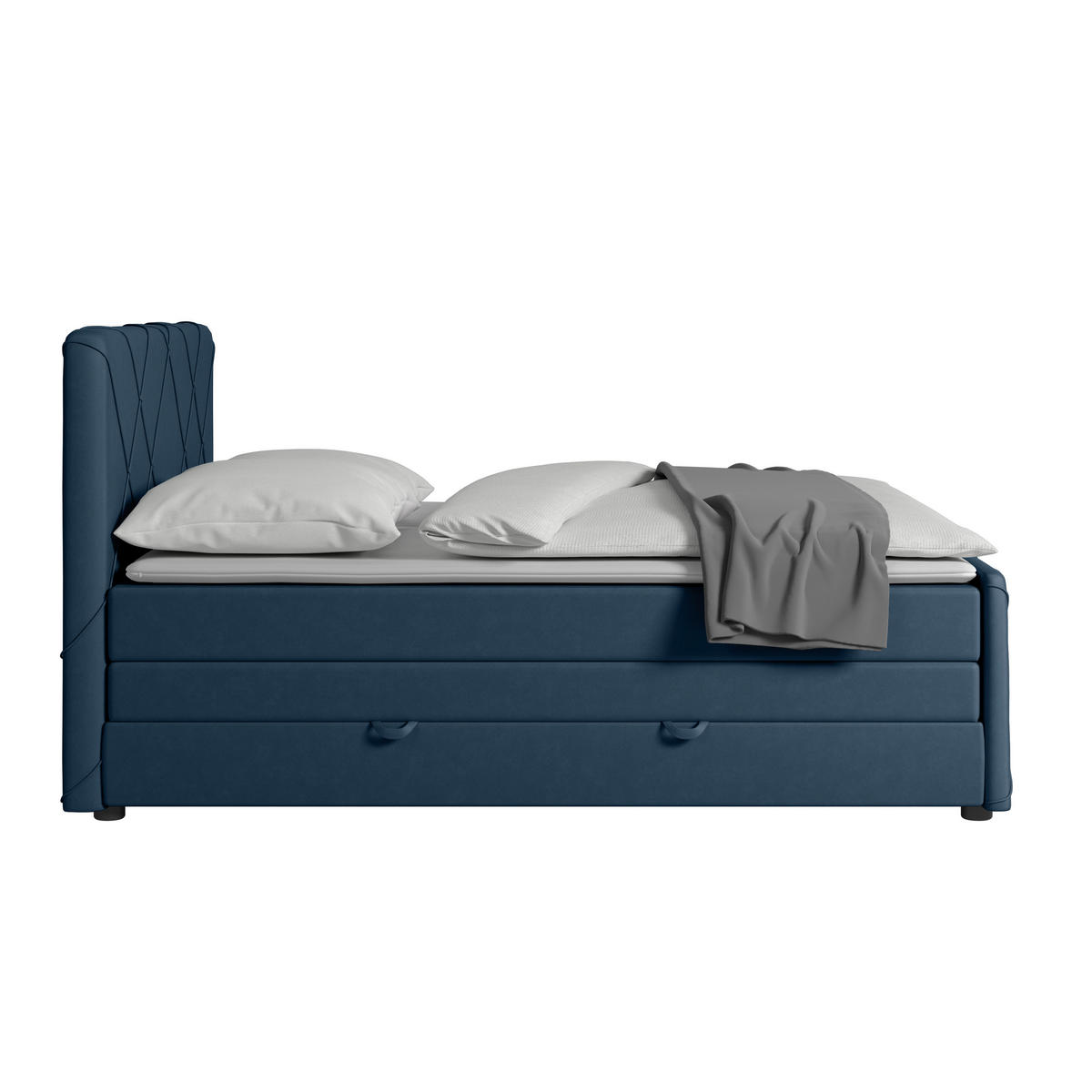 BOXSPRINGBETT 180/200 cm  in Blau  - Blau/Schwarz, Modern, Holz/Kunststoff (180/200cm) - MID.YOU