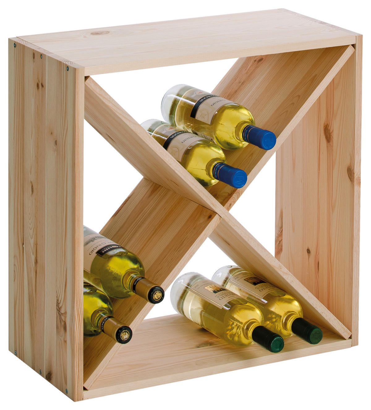 WEINREGAL  - Naturfarben, Basics, Holz (52/52/25cm) - Zeller Present