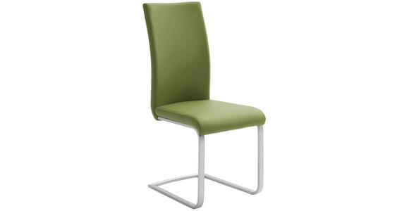 SCHWINGSTUHL in Edelstahl Lederlook - Edelstahlfarben/Creme, Design, Textil/Metall (42/102/58cm) - Novel