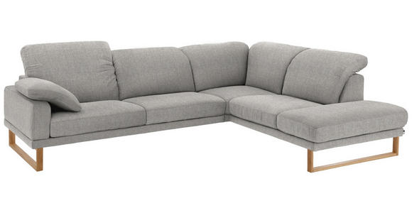 WOHNLANDSCHAFT in Textil Hellgrau - Eichefarben/Hellgrau, Natur, Holz/Textil (281/226cm) - Valnatura