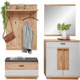 GARDEROBE  in 195/197/38 cm  - Wildeiche/Hellgrau, Design, Glas/Holz (195/197/38cm) - Novel