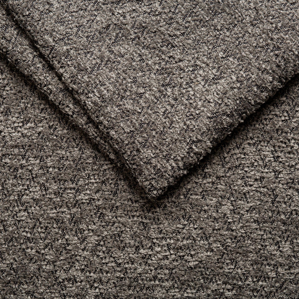 ECKSOFA 318/217 cm  in Bouclé Grau Zierkissen, Rückenkissen, Rücken echt  318/217 cm  - Schwarz/Grau, MODERN, Textil/Metall (318/217cm) - Carryhome