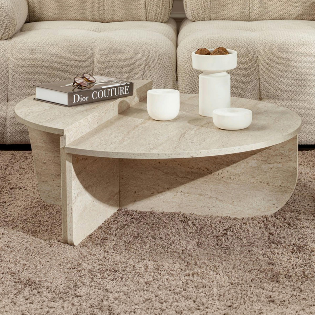 COUCHTISCH rund Creme  - Creme, Design, Holzwerkstoff (90/30/60cm) - MID.YOU