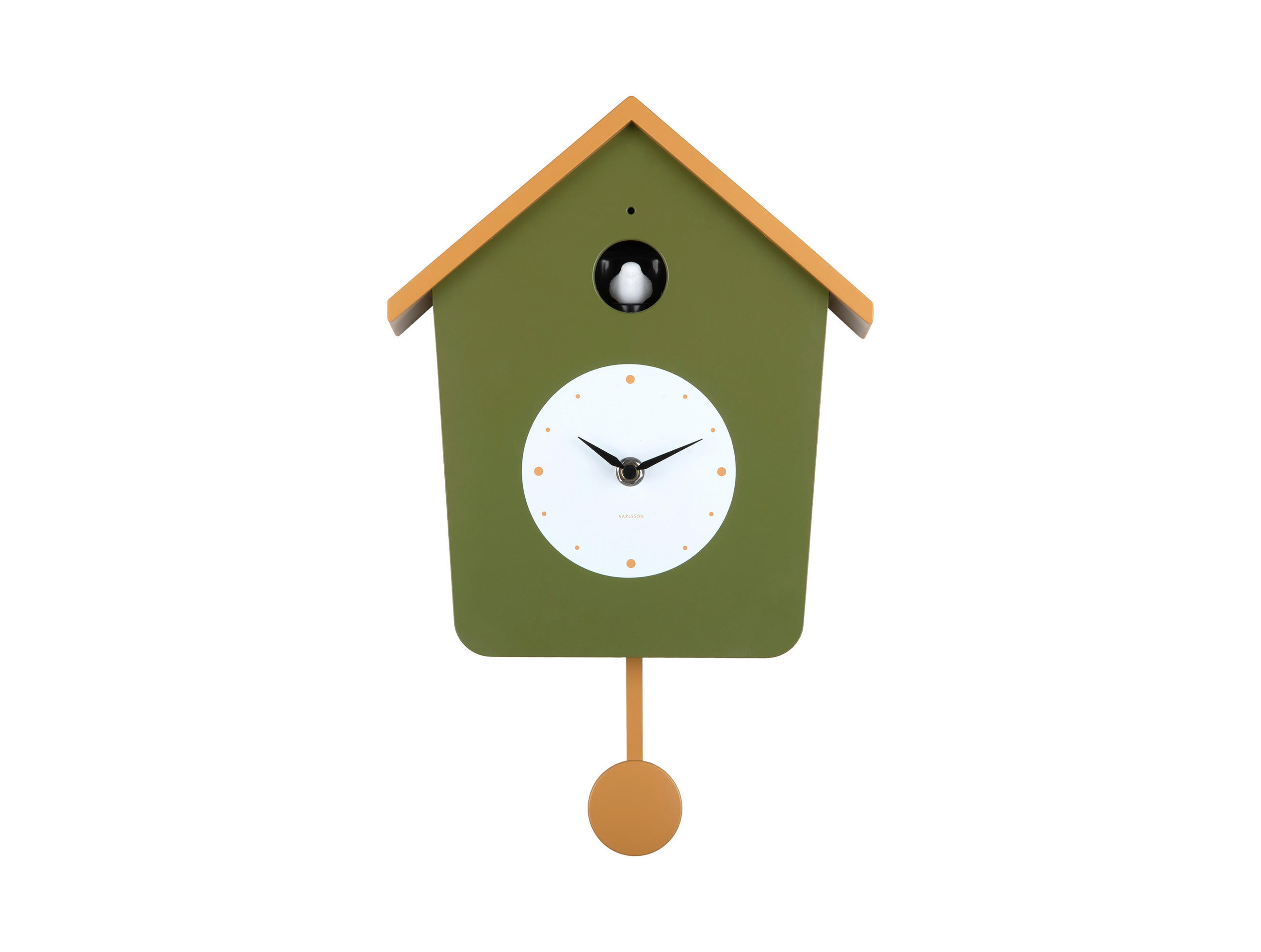 WANDUHR   - Waldgrün/Koralle, Basics, Kunststoff (23/10.5/26cm) - Karlsson