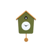 WANDUHR  Koralle, Waldgrün  - Waldgrün/Koralle, Basics, Kunststoff (23/10.5/26cm) - Karlsson