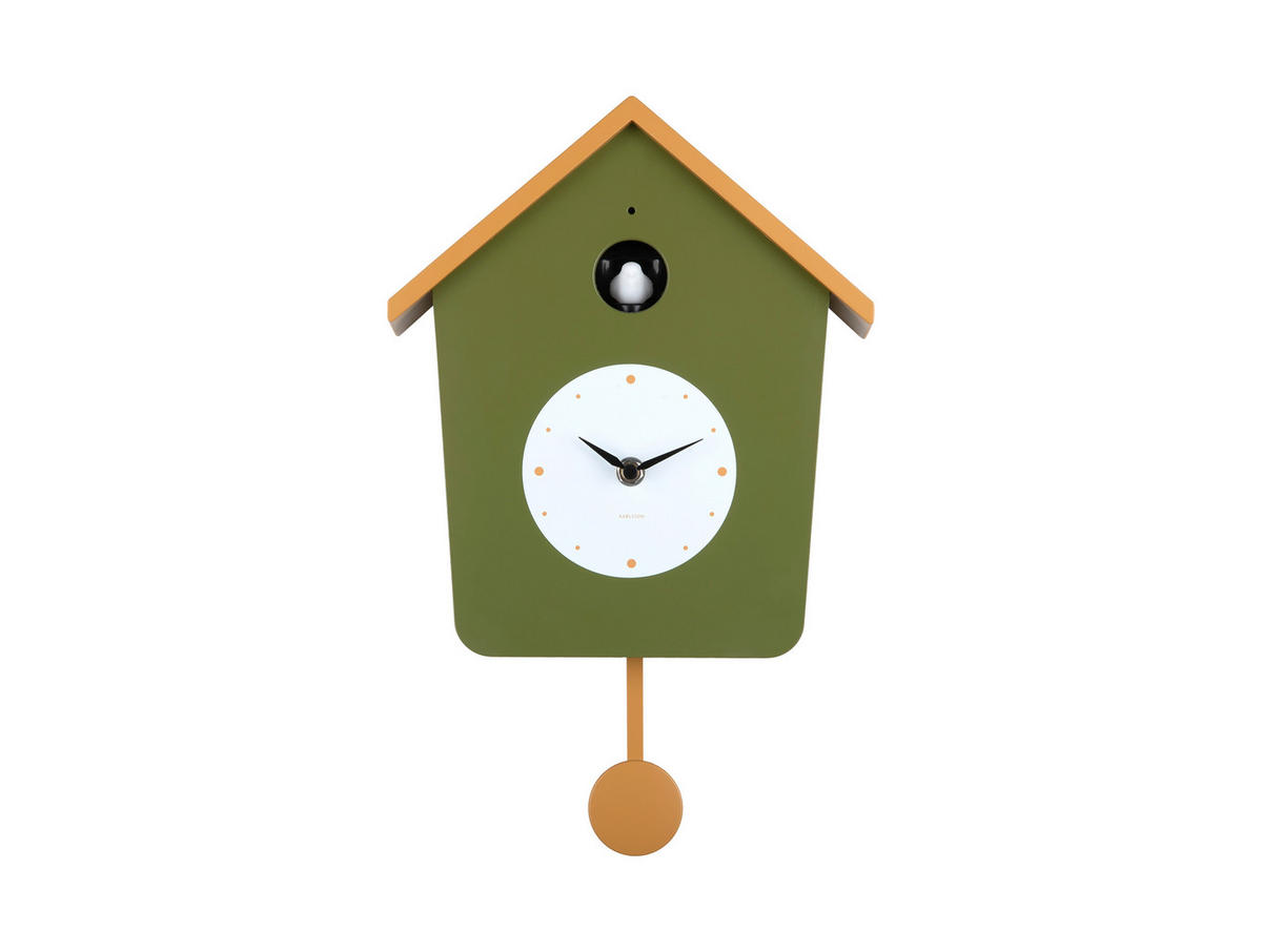 WANDUHR  Koralle, Waldgrün  - Waldgrün/Koralle, Basics, Kunststoff (23/10.5/26cm) - Karlsson