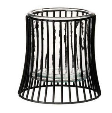WINDLICHT Klar, Schwarz  - Klar/Schwarz, Basics, Glas/Metall (13/13/12,5cm) - Ritzenhoff Breker