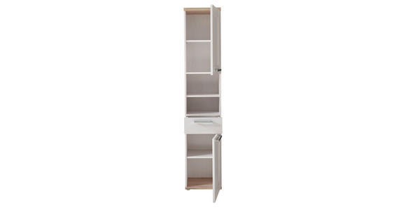 HOCHSCHRANK 38/190/32 cm  - Silberfarben/Lärchefarben, KONVENTIONELL, Holzwerkstoff/Kunststoff (38/190/32cm) - Xora