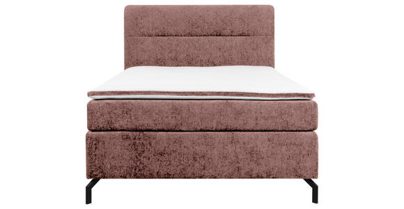 BOXSPRINGBETT 140/200 cm  in Weinrot  - Weinrot/Schwarz, Design, Textil/Metall (140/200cm) - Esposa