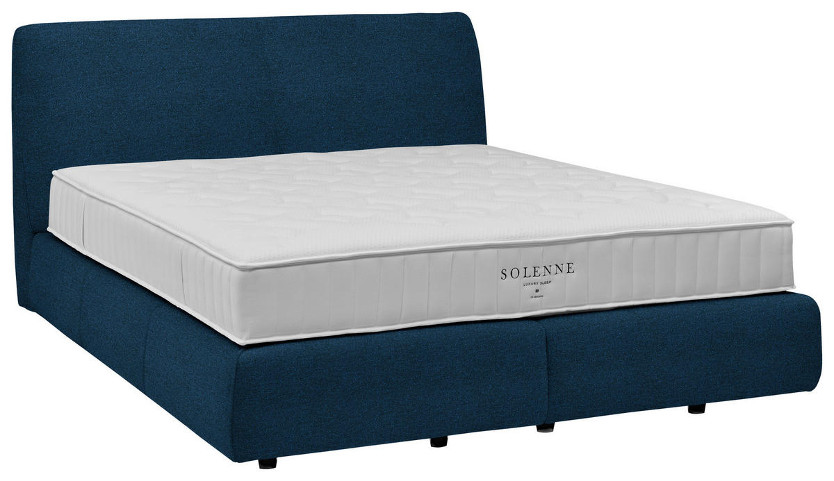 BOXSPRINGBETT 200/200 cm  in Blau  - Blau/Schwarz, Design, Kunststoff/Textil (200/200cm) - Johann Jakob