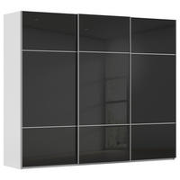 SCHWEBETÜRENSCHRANK in Grau, Schwarz  - Alufarben/Schwarz, Konventionell, Glas/Holzwerkstoff (271/223/68cm) - Novel