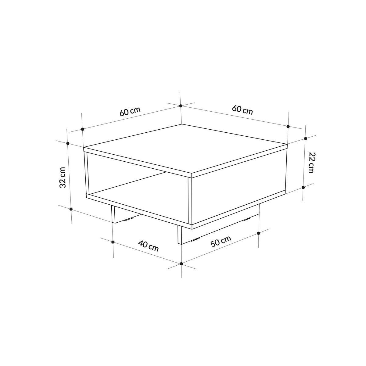 SOFFBORD i trämaterial  - vit/antracit, Design, trämaterial (60/32/60cm) - Livetastic