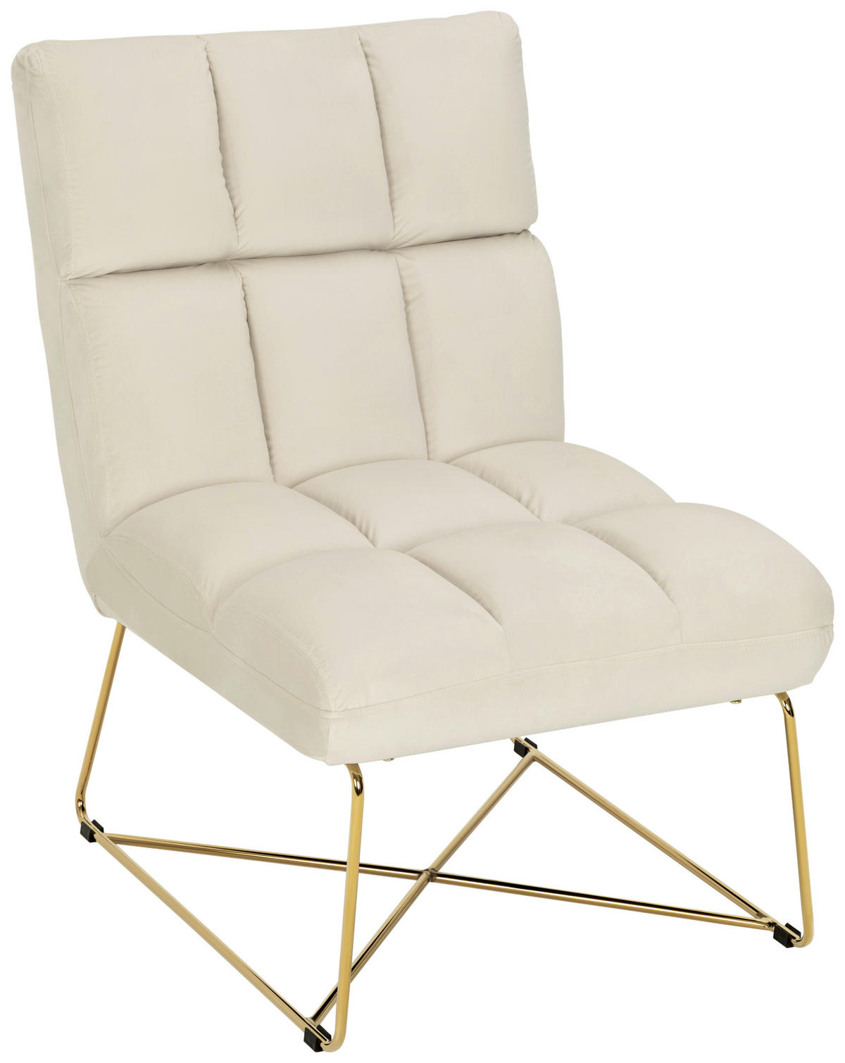 STUHL - Goldfarben/Naturfarben, Design, Textil/Metall (84/85/61cm) - MID.YOU