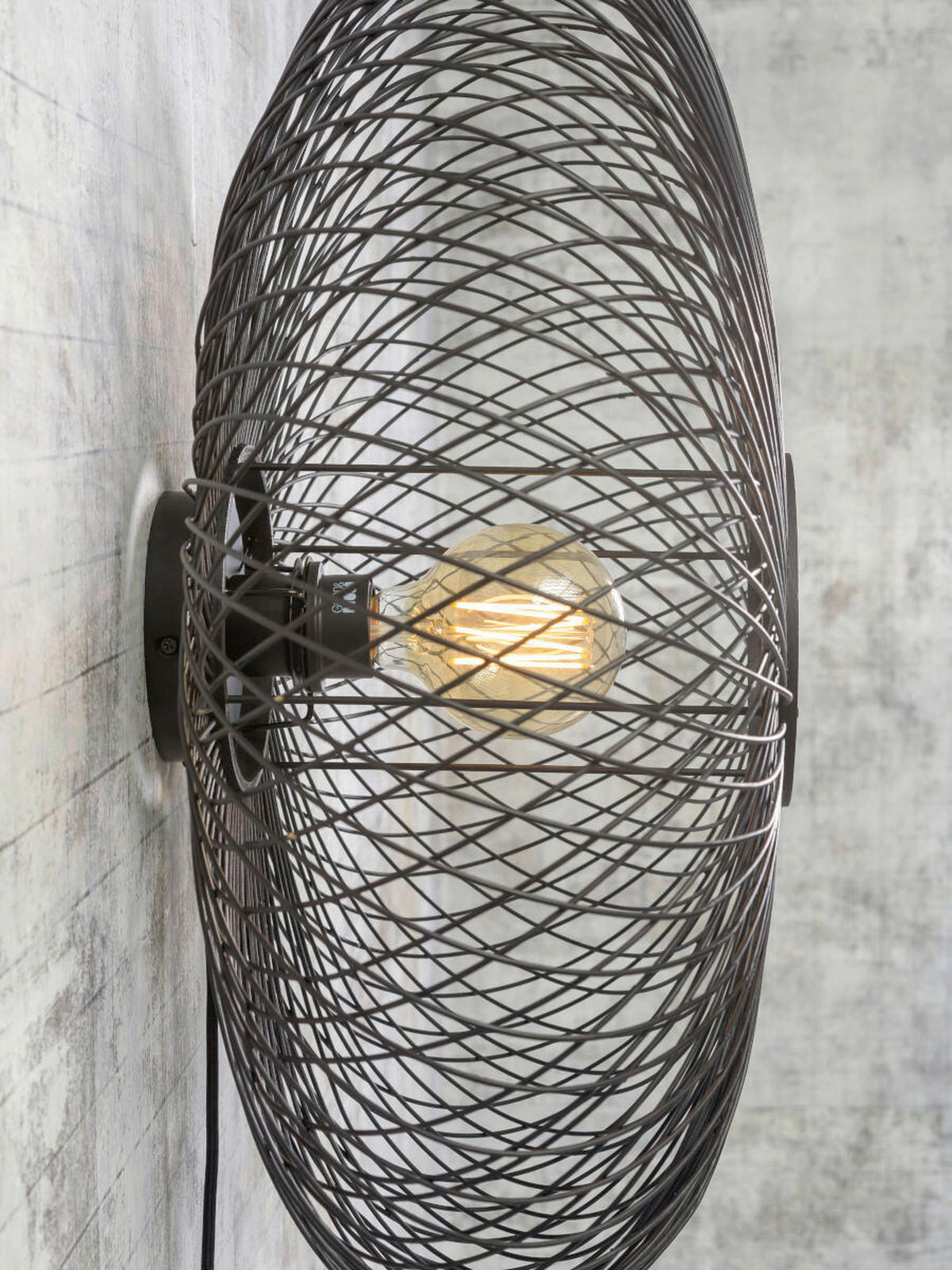 VÄGGLAMPA Cango 63/38 cm   - svart, Natur, naturmaterial (63/38cm) - Good & Mojo