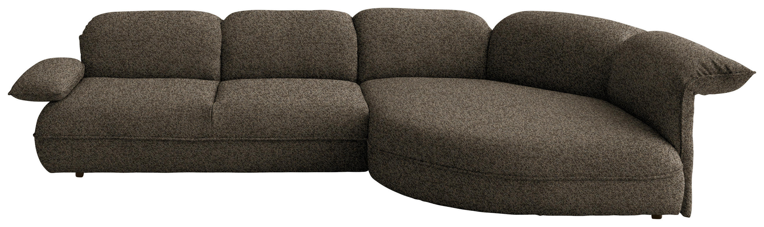 ECKSOFA Chenille Braun  - Schwarz/Braun, Design, Kunststoff/Textil (343/154cm) - Koinor