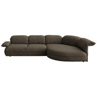ECKSOFA Chenille Braun  - Schwarz/Braun, Design, Kunststoff/Textil (343/154cm) - Koinor