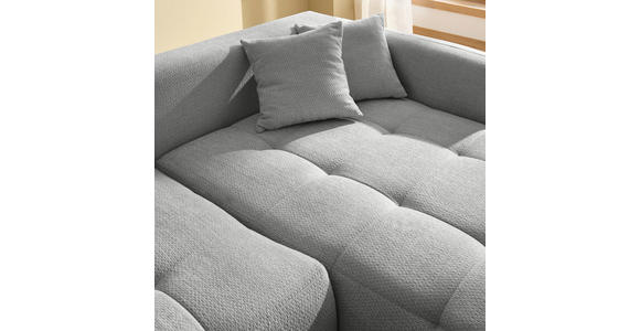 ECKSOFA in Chenille Grau  - Schwarz/Grau, MODERN, Kunststoff/Textil (276/172cm) - Hom`in