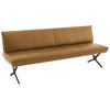 SITZBANK 214/88/66 cm  in Schwarz, Nussbaumfarben, Currygelb  - Currygelb/Nussbaumfarben, Design, Holz/Textil (214/88/66cm) - Koinor