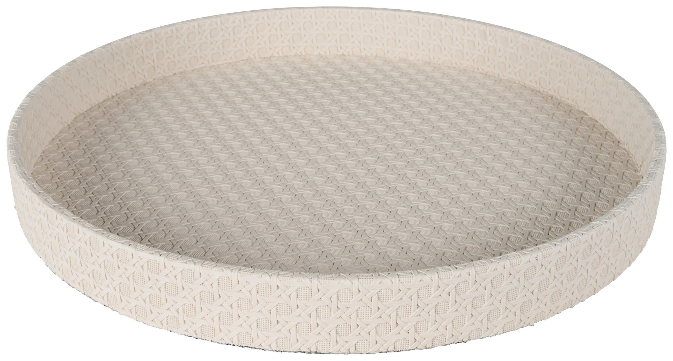 DEKORAČNÝ PODNOS  - krémová, Design, koža/kompozitné drevo (40/4cm) - Ambia Home