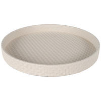 DEKORATIONSBRICKA 40/4 cm    - cremefärgad, Design, läder/trämaterial (40/4cm) - Ambia Home