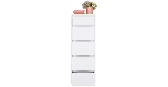 KOMMODE 40/120/48 cm in Weiß - Alufarben/Weiß, Design, Holzwerkstoff/Kunststoff (40/120/48cm) - Carryhome
