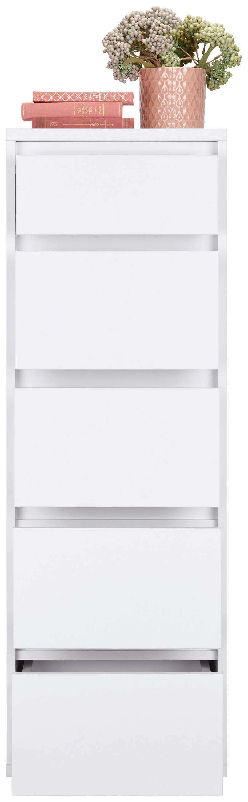KOMODA, biela, 40/120/48 cm - biela/hliníková, Design, kompozitné drevo/plast (40/120/48cm) - Carryhome