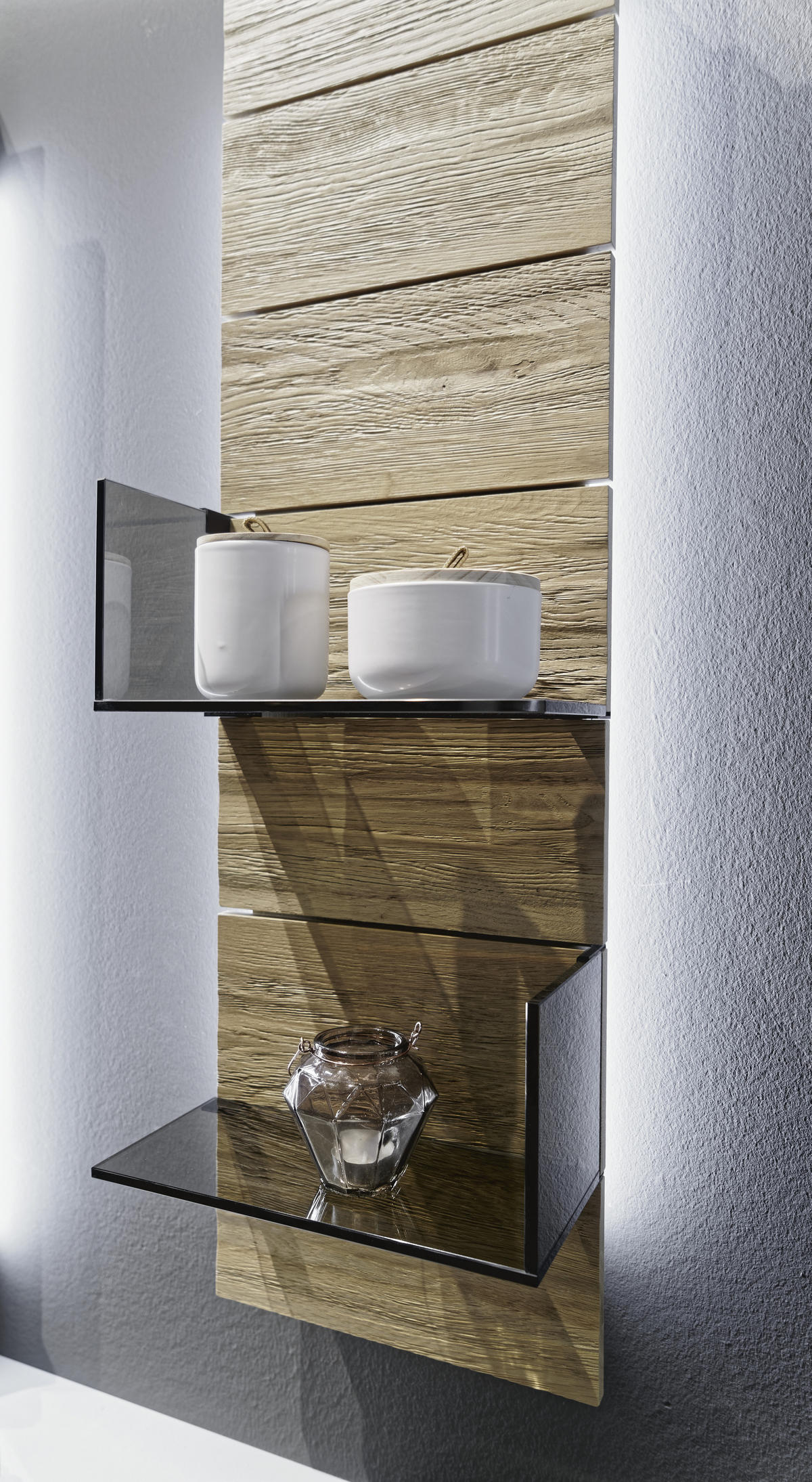 BADEZIMMER  in 96 cm  - Eichefarben/Grau, MODERN, Holz/Stein (96cm) - Voglauer