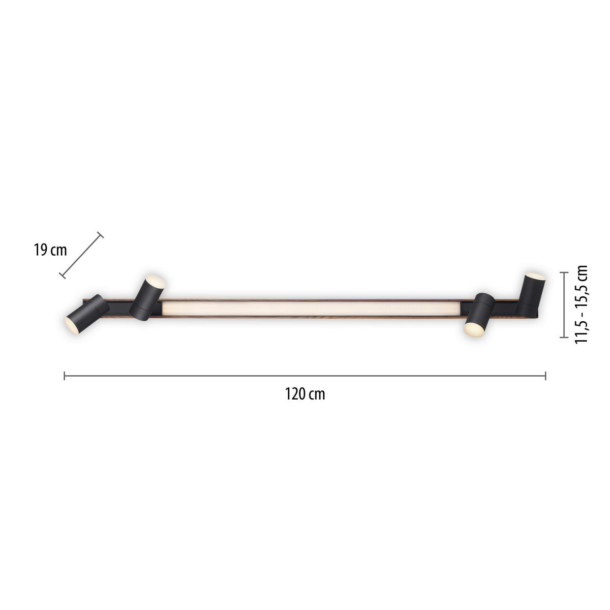 LED-DECKENLEUCHTE Pure-Lines 120/19/15,5 cm   - Design, Holz (120/19/15,5cm) - Neuhaus PURE