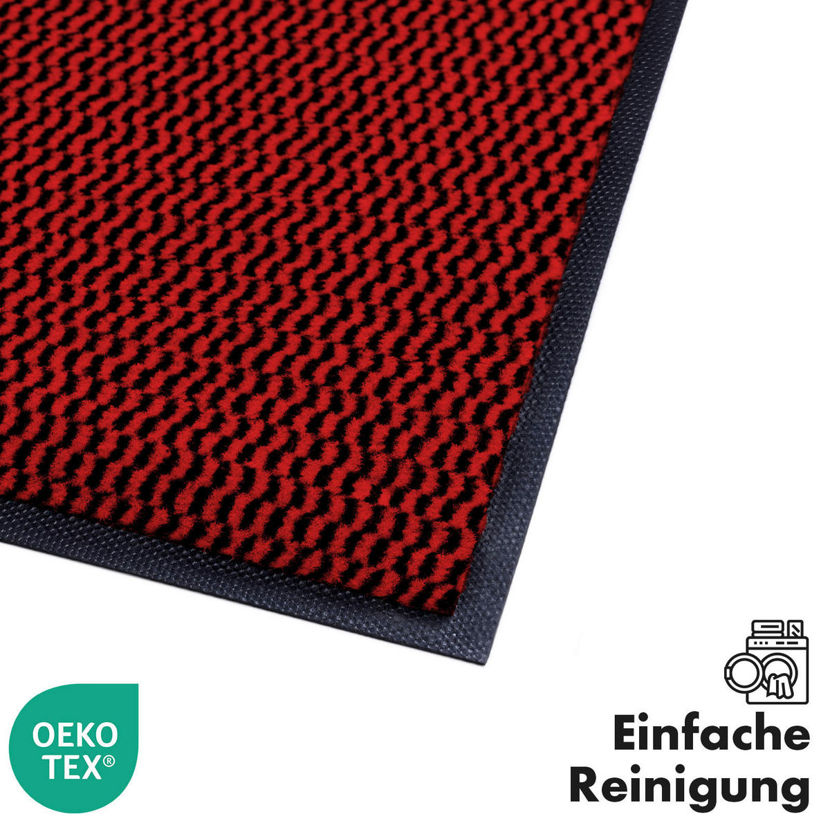 SCHMUTZFANGMATTE  60/90 cm  Rot  - Rot, Basics, Kunststoff/Textil (60/90cm) - Floordirekt