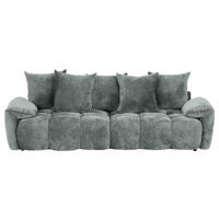 BIGSOFA Chenille Mintgrau  - Mintgrau/Schwarz, Design, Kunststoff/Textil (265/67/130cm) - home24