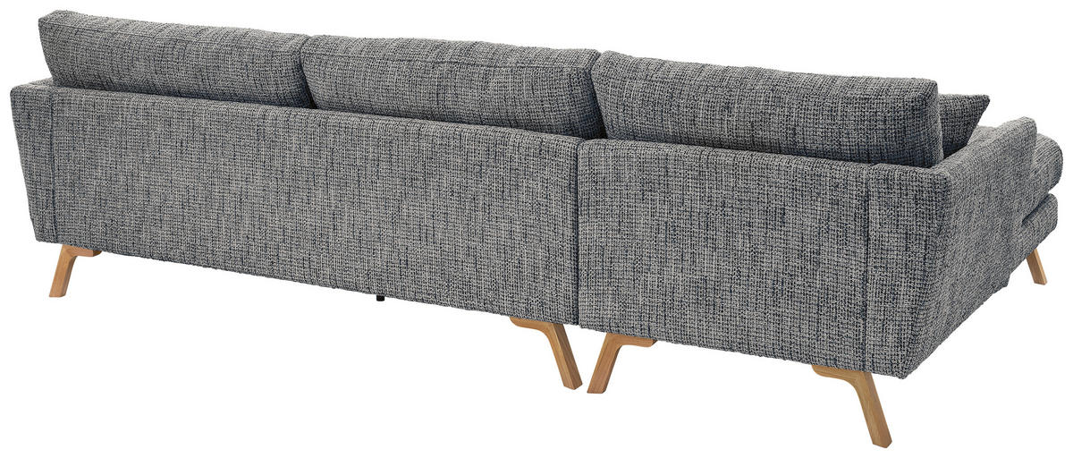ECKSOFA Blaugrau Webstoff  - Eichefarben/Blaugrau, KONVENTIONELL, Holz/Textil (160/293cm) - SetOne by Musterring