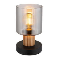 STOLNÍ LAMPA, E27, 12/12/21 cm - tmavě hnědá/černá, Natur, kov/dřevo (12/12/21cm) - Globo