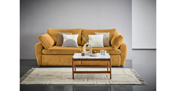 SCHLAFSOFA in Cord, Plüsch Orange  - Schwarz/Orange, MODERN, Kunststoff/Textil (240/90/120cm) - Carryhome