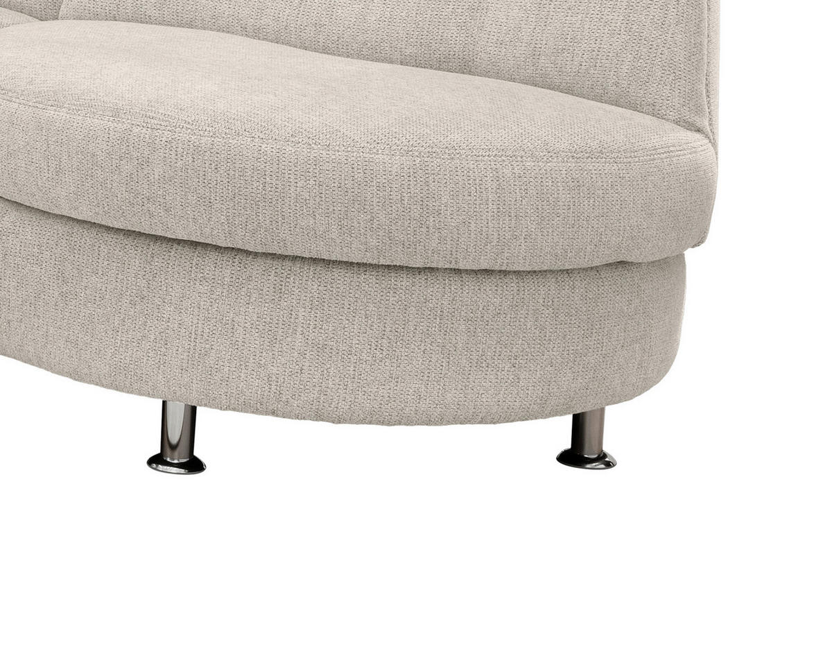 ECKSOFA in Chenille Beige  275/236 cm  - Chromfarben/Beige, MODERN, Textil/Metall (275/236cm) - Livetastic