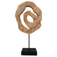 SKULPTUR - Naturfarben, Natur, Holz/Metall (24,5/52/9cm) - Ambia Home