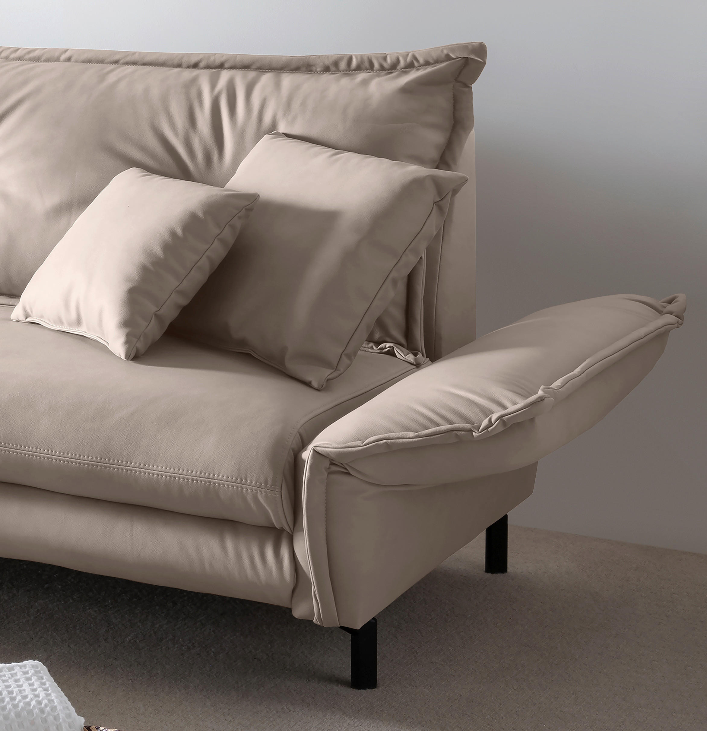 Thumbnail - Livetastic Ecksofa, Beige, Textil, 4-Sitzer, Füllung: Schaumstoff, L-Form, Ottomane links, 255x180 cm, Made in Europe, R...
