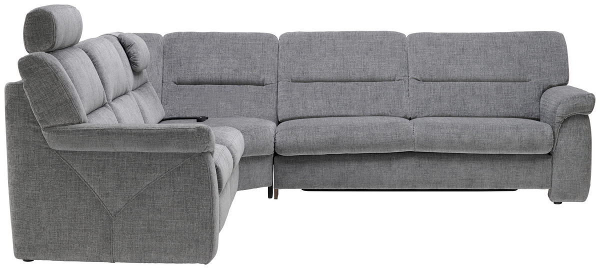 ECKSOFA in Chenille Grau  - Schwarz/Grau, Konventionell, Kunststoff/Textil (252/282cm) - Himolla