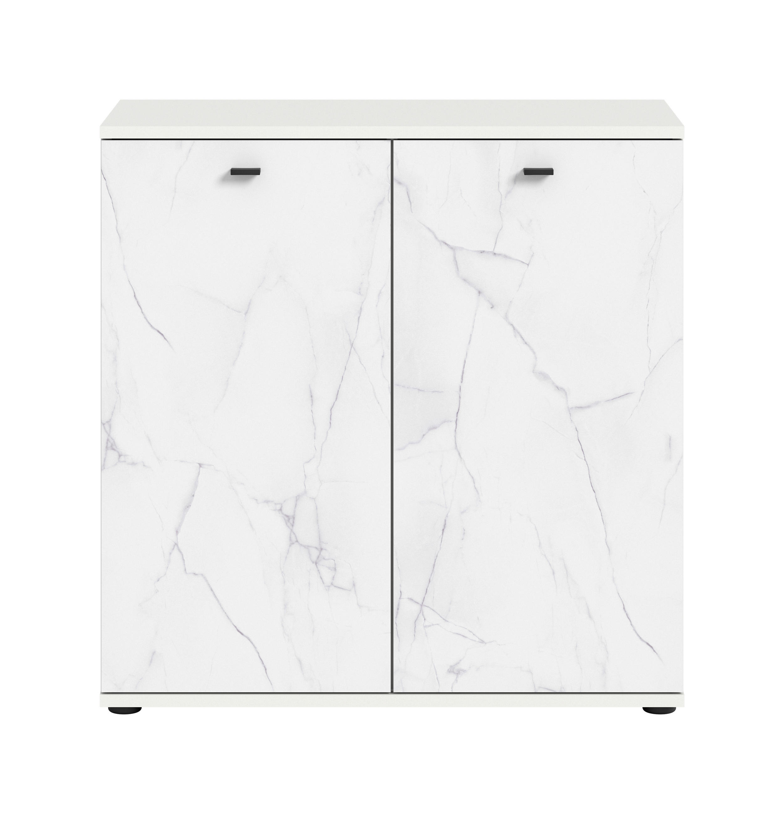 KOMODA, bílá, 86/87/40 cm - bílá/černá, Design, kompozitní dřevo/plast (86/87/40cm) - MID.YOU