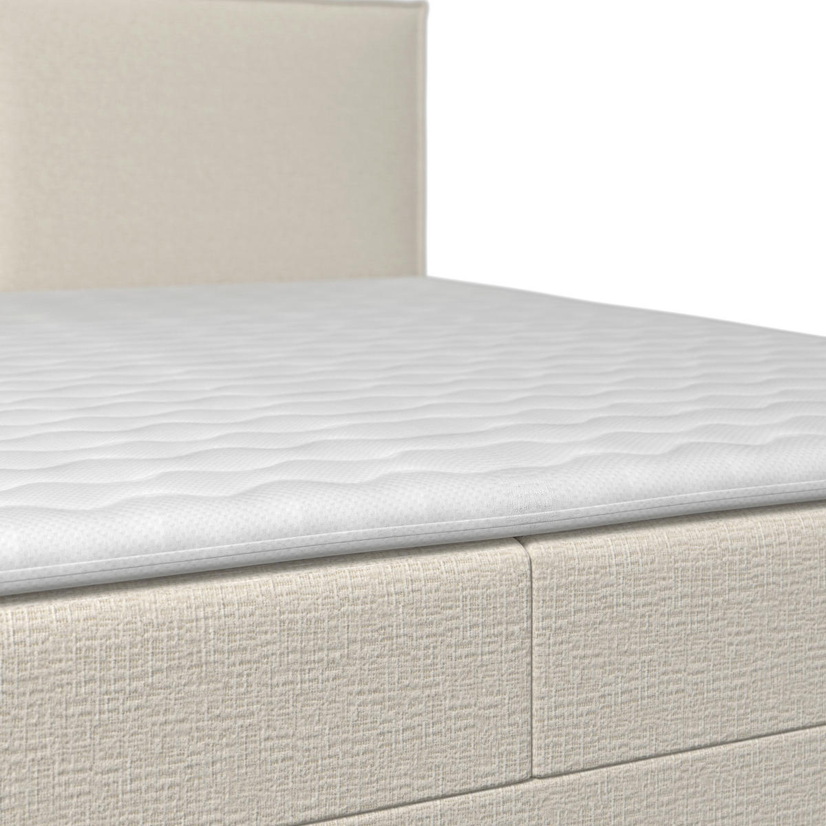 BOXSÄNG 180/200 cm  i cremefärgad  - svart/cremefärgad, Modern, trä/textil (180/200cm) - Visionight