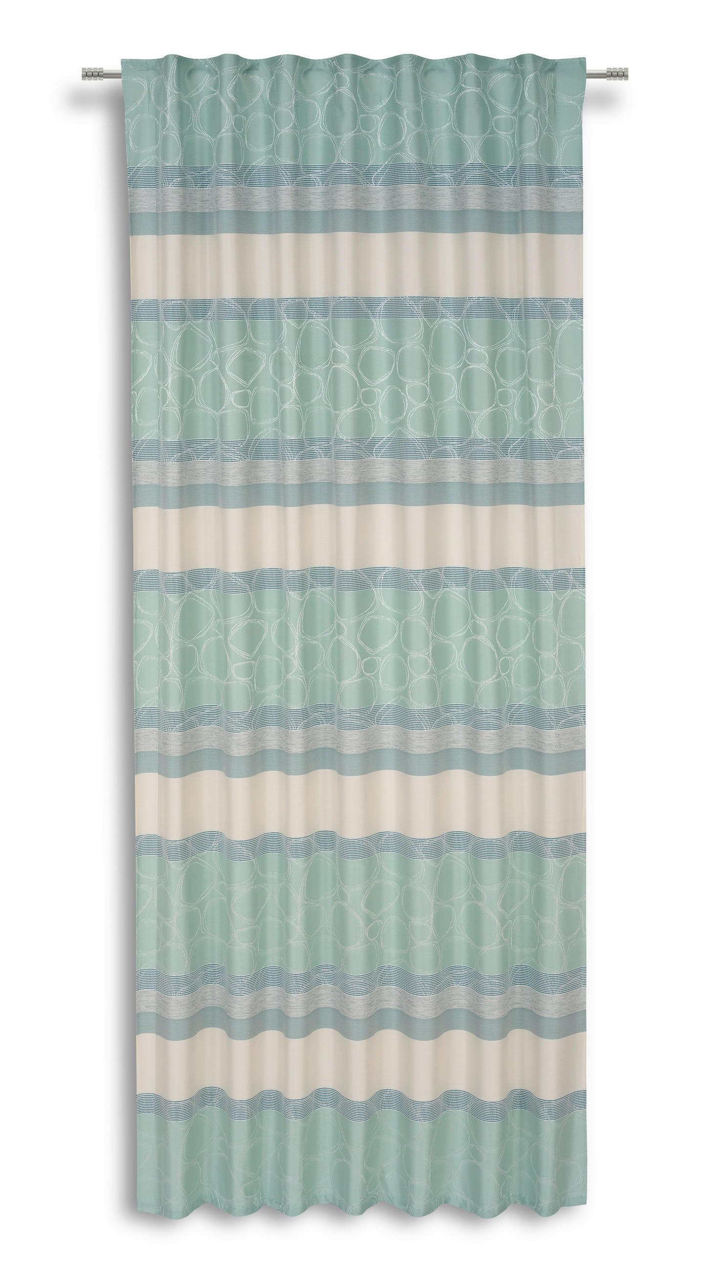 Vorhang mit Schlaufen und Band 140x245 cm Mintgrün