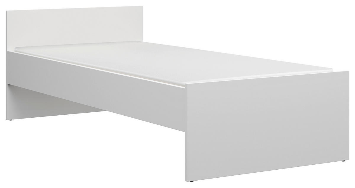 POSTELJA 90 cm   x 200 cm  , les, leseni material bela  - bela, Moderno, leseni material/les (90/200cm) - MID.YOU