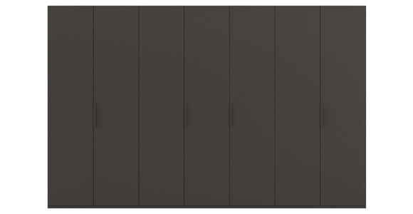 DREHTÜRENSCHRANK 350/235/61 cm,  in Graphitfarben, 7-türig  - Graphitfarben, Basics, Holzwerkstoff/Metall (350/235/61cm) - Novel