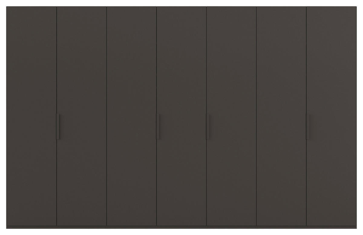DREHTÜRENSCHRANK 350/235/61 cm,  in Graphitfarben, 7-türig  - Graphitfarben, Basics, Holzwerkstoff/Metall (350/235/61cm) - Novel