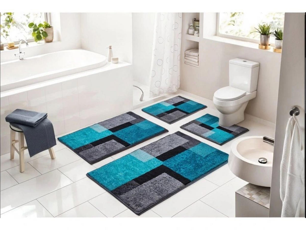 WC-VORLEGER Türkis 50/60 cm  - Türkis, Basics, Kunststoff/Textil (50/60cm) - Grund