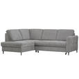 ECKSOFA in Chenille Grau  - Schwarz/Grau, MODERN, Holz/Textil (184/241cm) - Carryhome