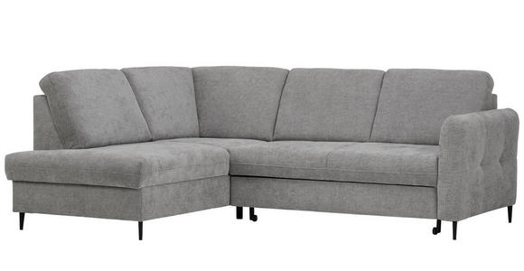 ECKSOFA in Chenille Grau  - Schwarz/Grau, MODERN, Holz/Textil (184/241cm) - Carryhome