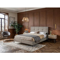 POSTEL BOXSPRING, 180/200 cm, šedá - šedá/černá, Moderní, kov/kompozitní dřevo (180/200cm) - MID.YOU