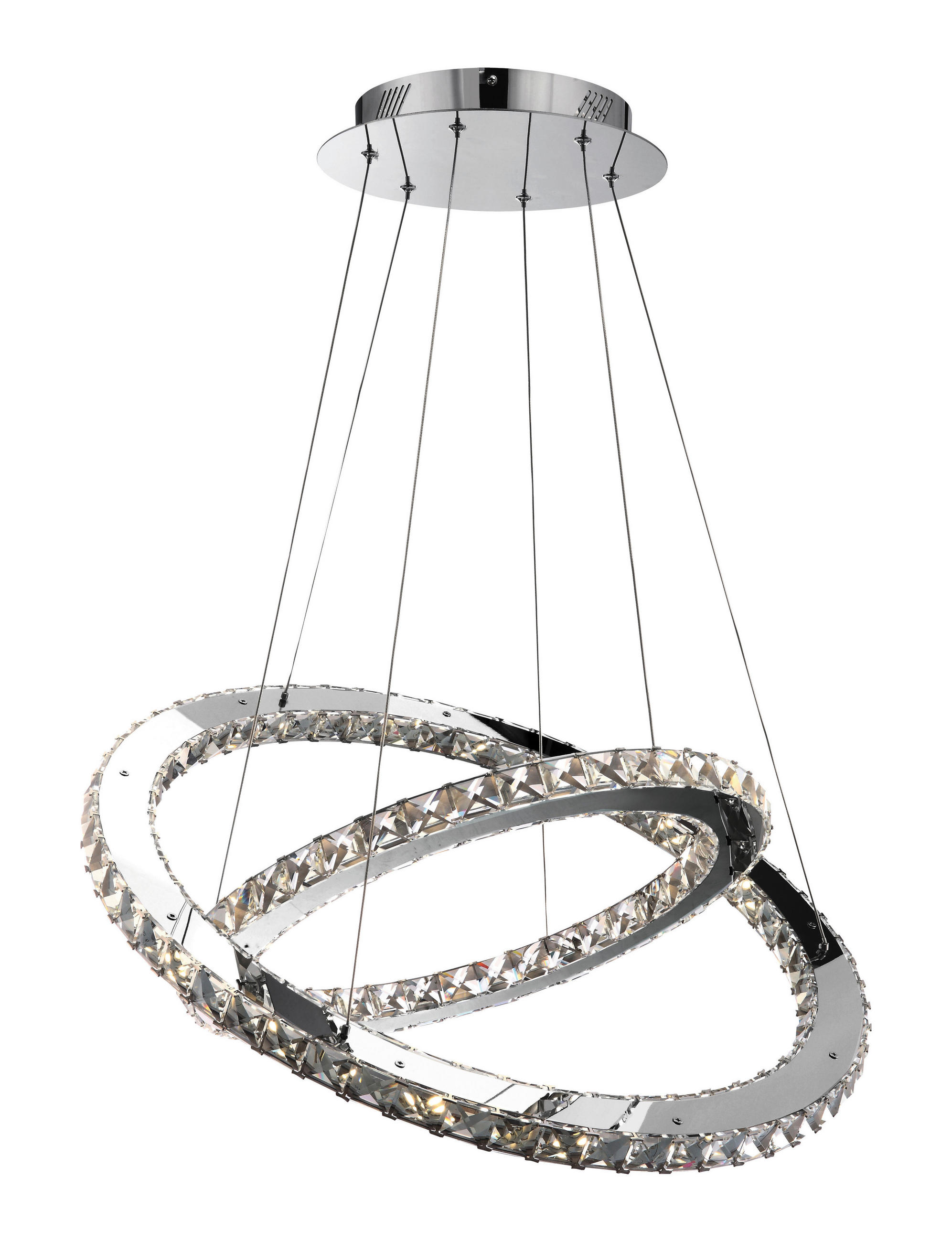 LUSTRĂ LED  - străveziu, Konventionell, sticlă/metal (64cm)