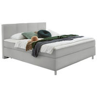 BOXSPRINGBETT 140/200 cm  in Hellgrau  - Chromfarben/Hellgrau, Konventionell, Kunststoff/Textil (140/200cm) - Hom`in